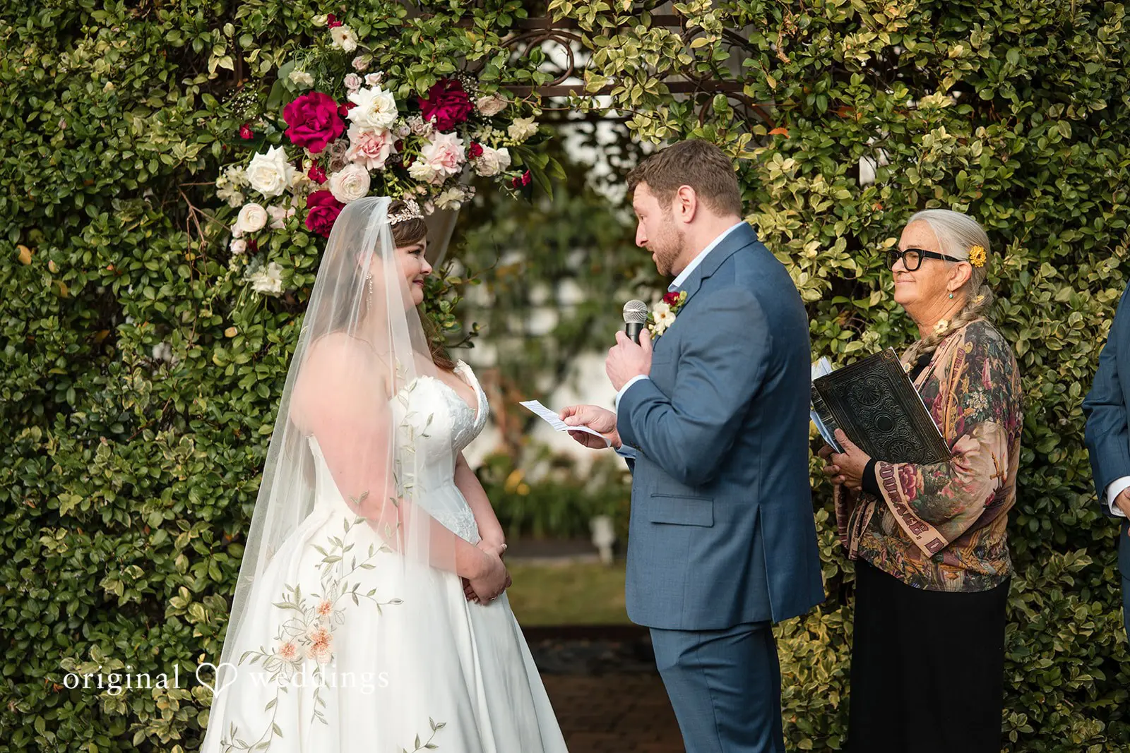 Ashley + David The moment when the groom says his vows to the bride