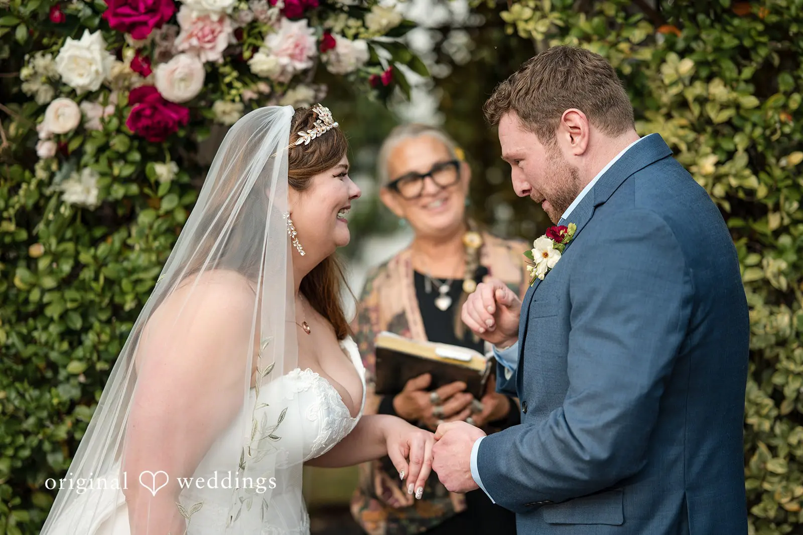 Ashley + David An emotional moment the bride and groom were about to exchange rings