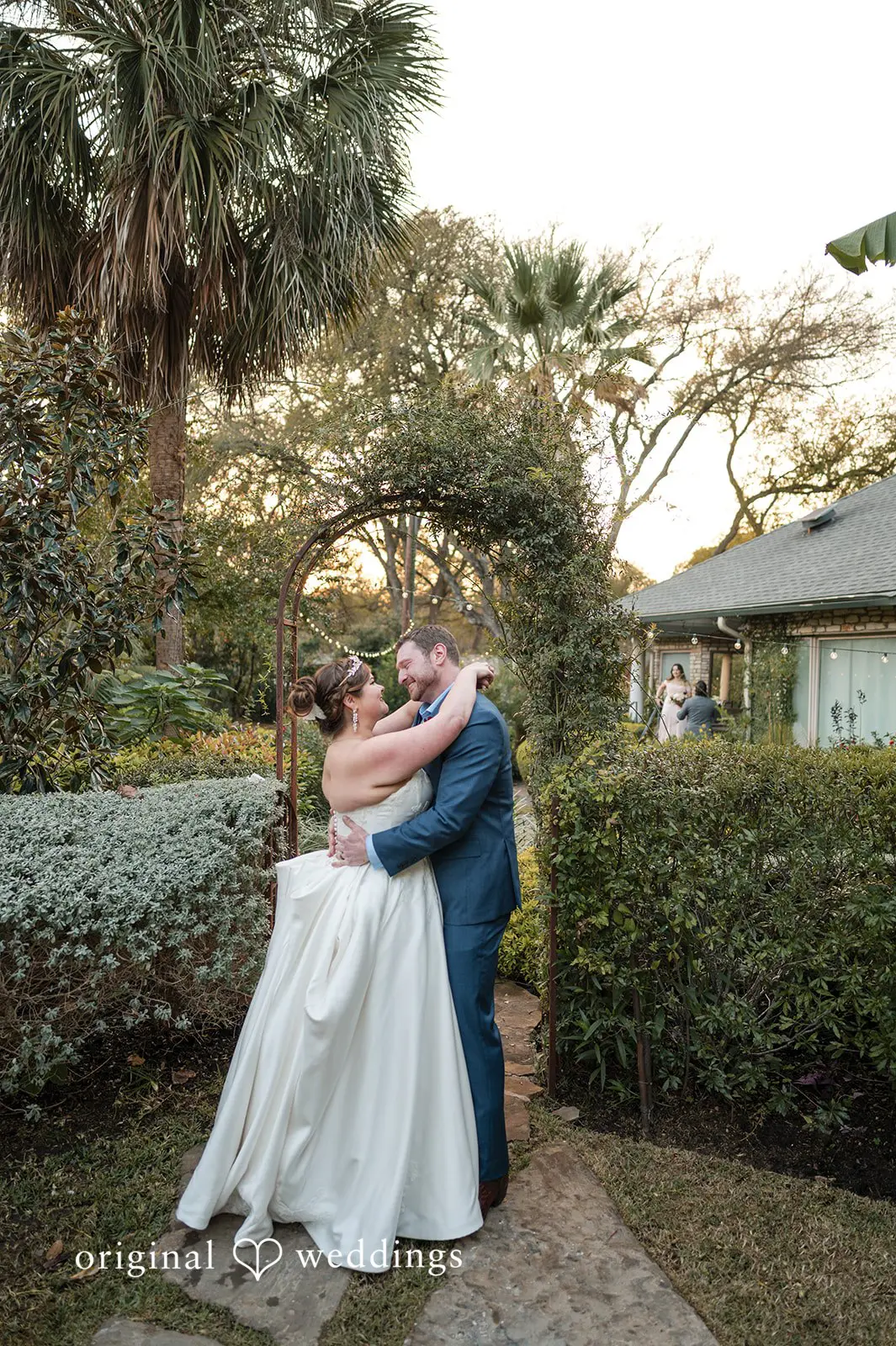 Ashley + David A romantic portrait of the bride and groom at Hummingbird House