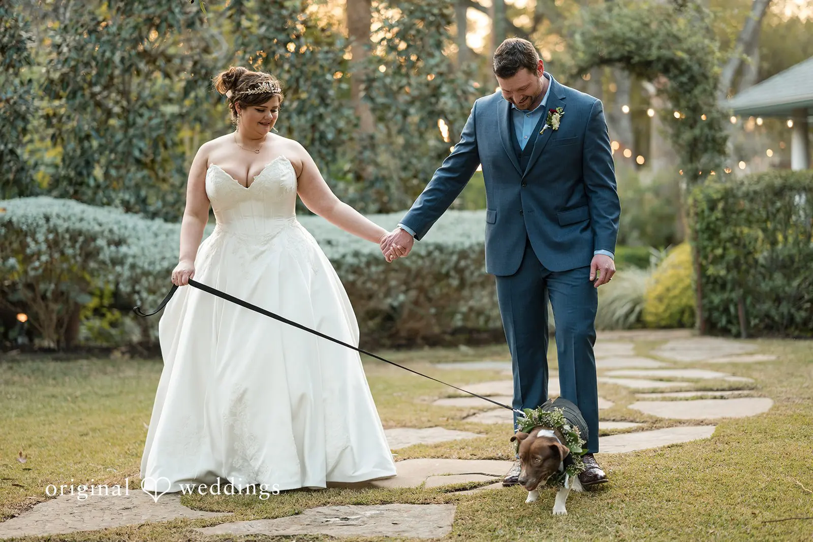 Ashley + David A photo of the couple with their pup