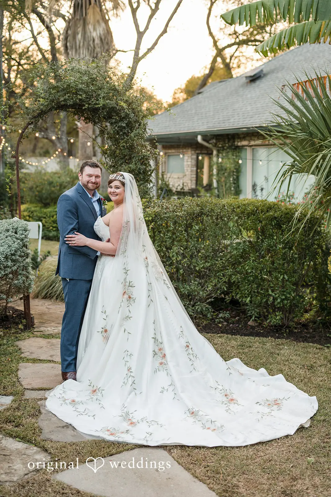 Ashley + David A gorgeous portrait of the bride and groom at Hummingbird House