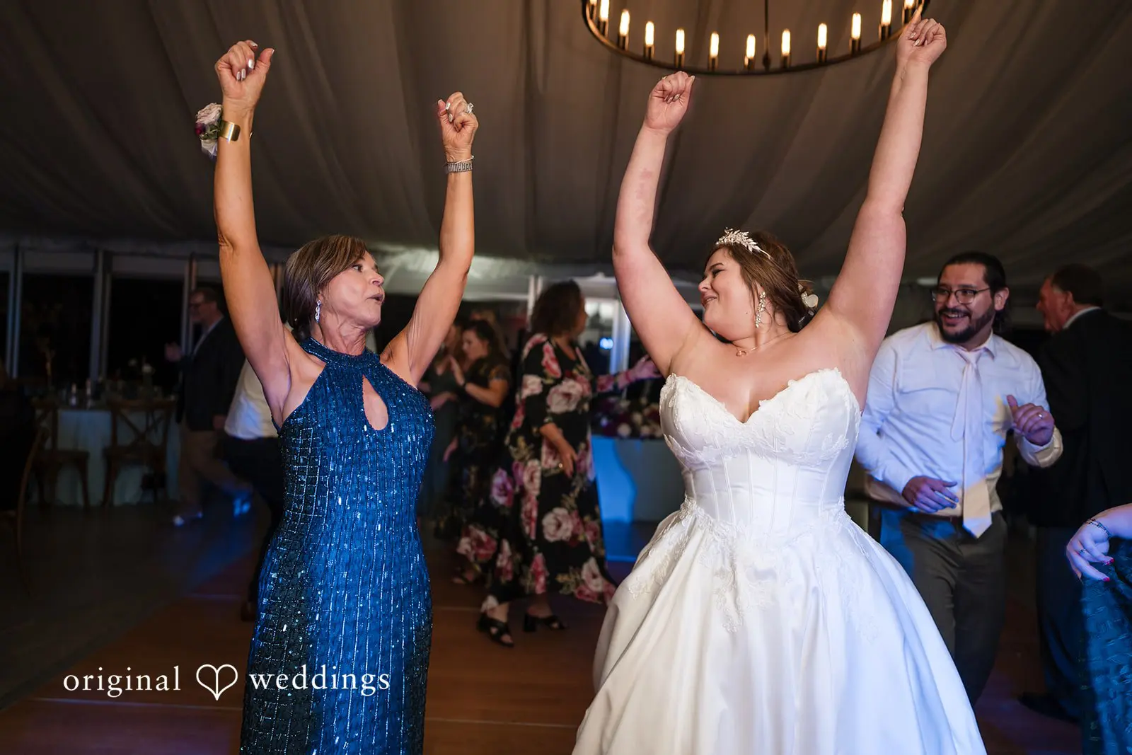 Ashley + David The bride having a nice time with her wedding party