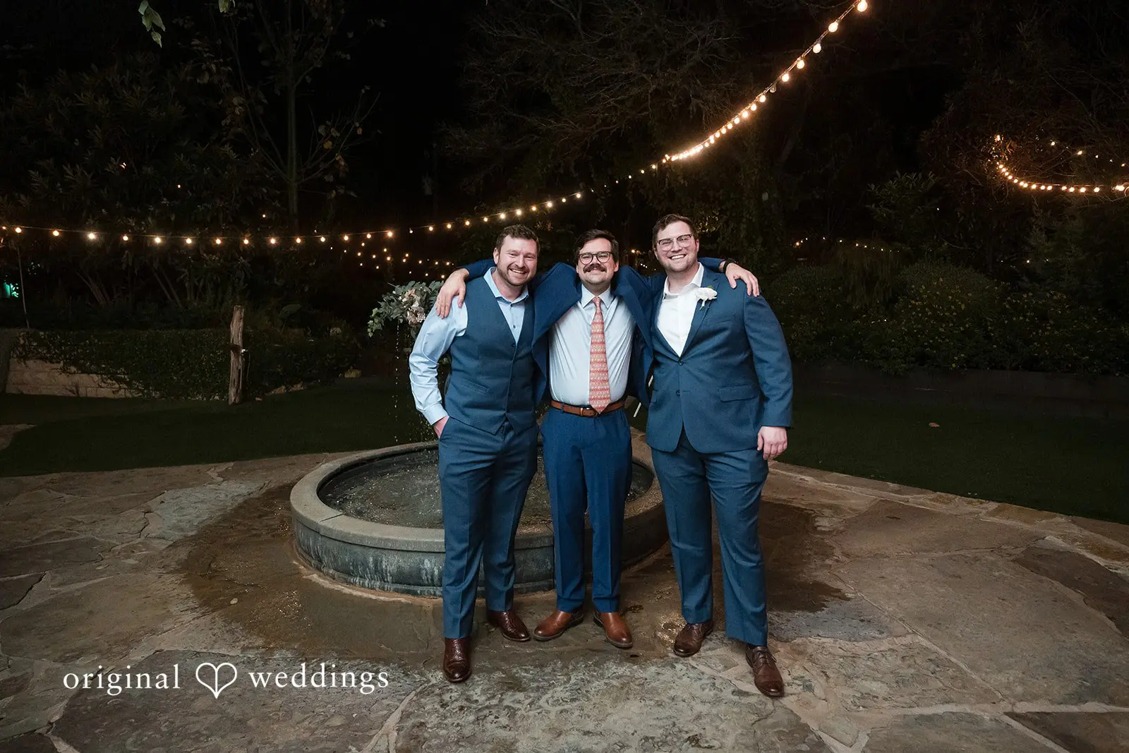 Ashley + David A portrait of the groom and his friends at Hummingbird House