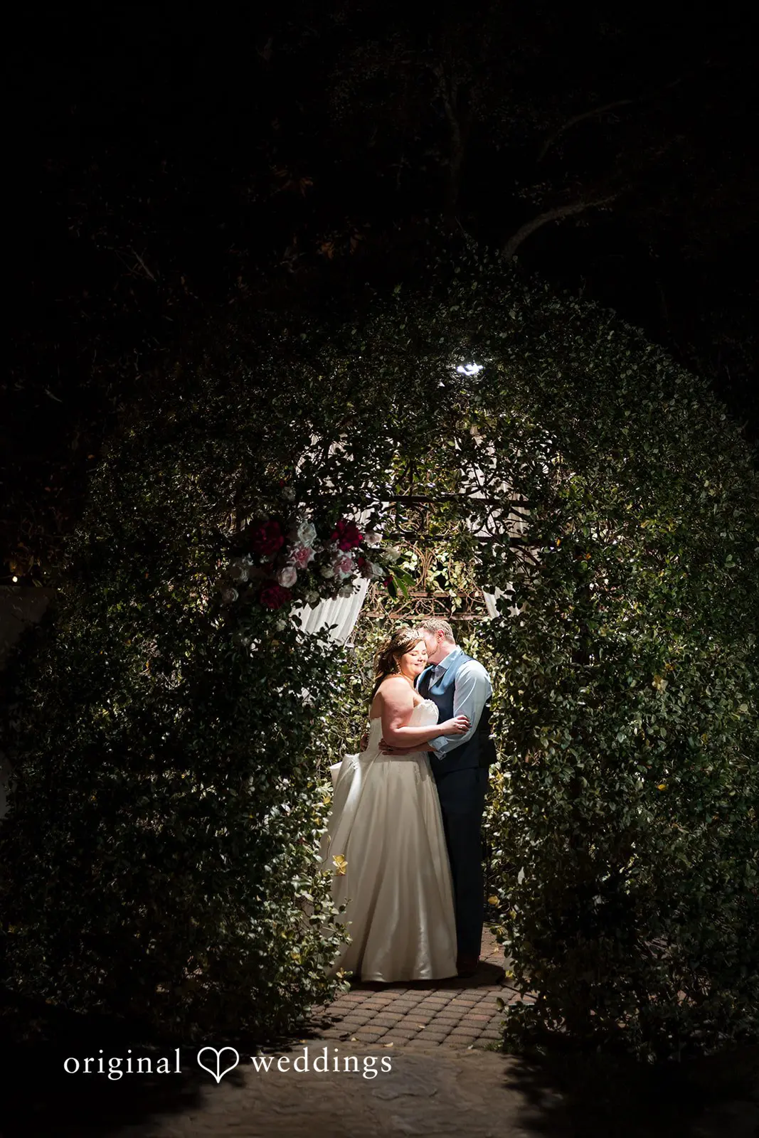 Ashley + David A romantic portrait of the bride and groom at Hummingbird House