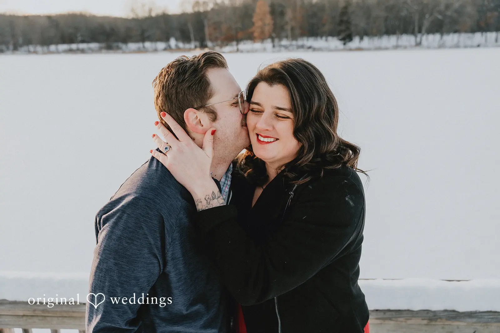 Our Detroit wedding photographer took a romantic portrait of the couple at Independence Oaks