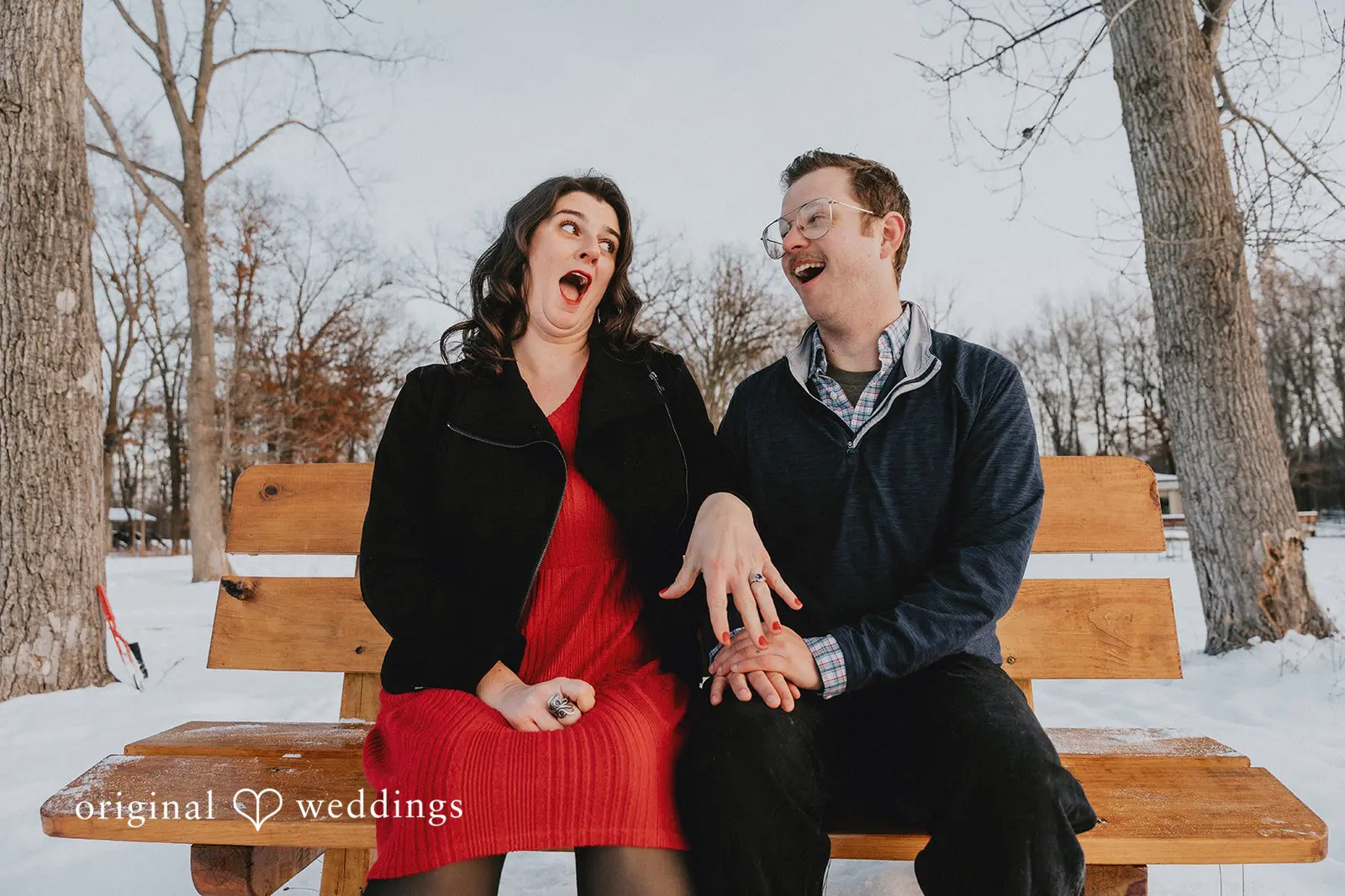 A fun portrait of the couple