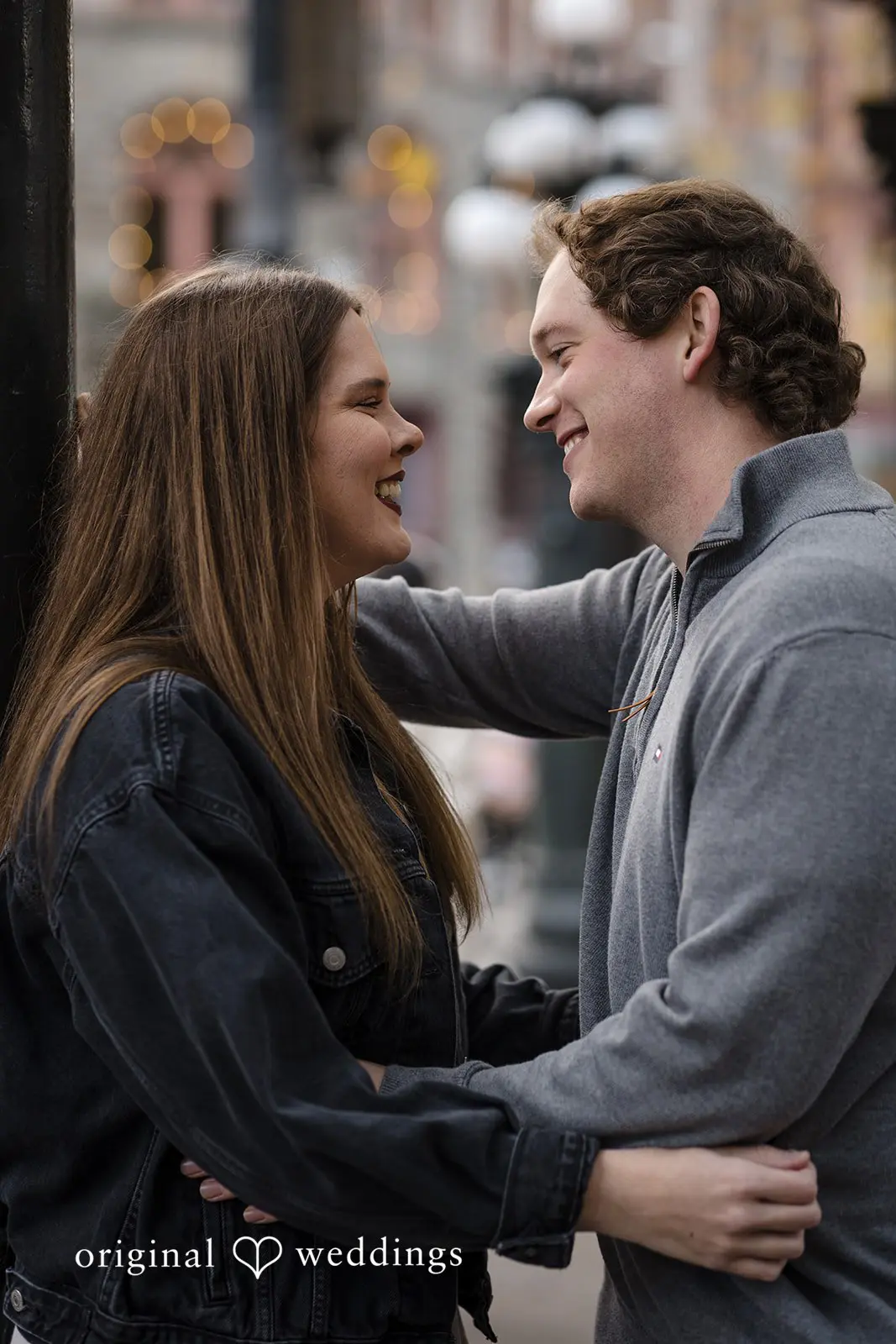 A romantic close shot of the couple