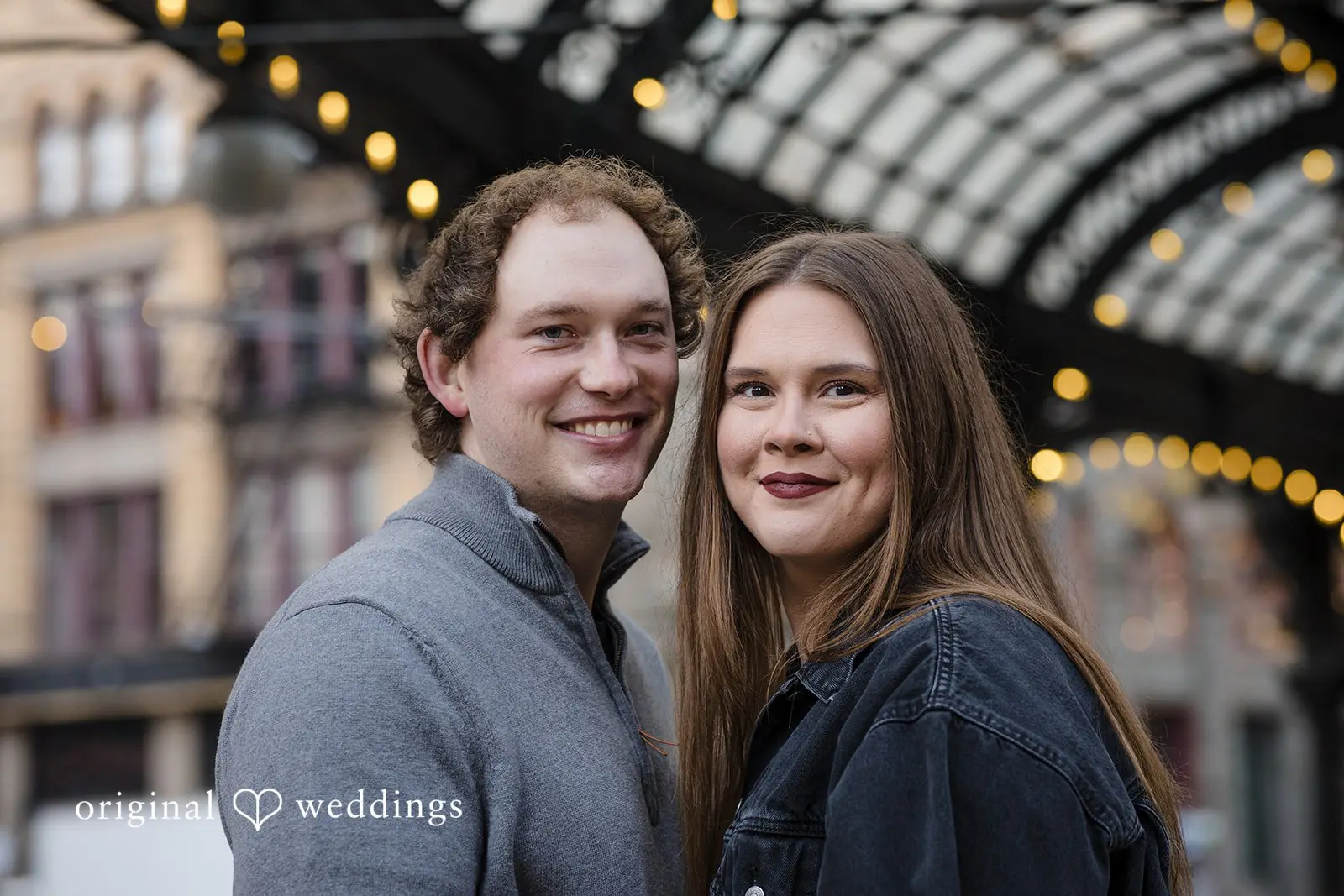 A pretty headshot of the couple at Old Town Issaquah