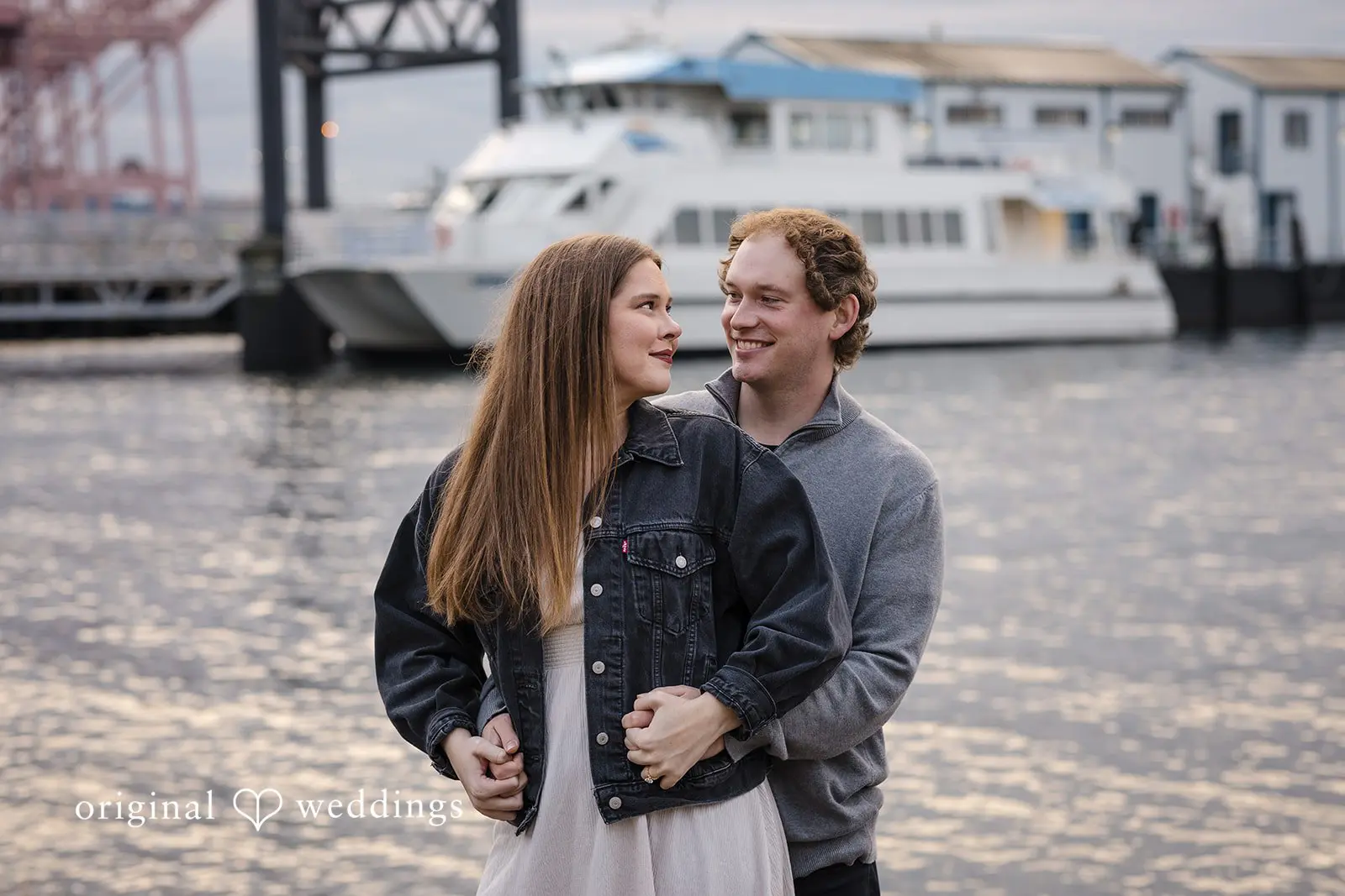A pretty shot of the couple at the waterfront