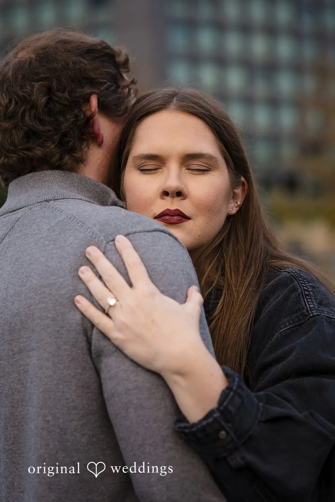 A romantic portrait of the couple