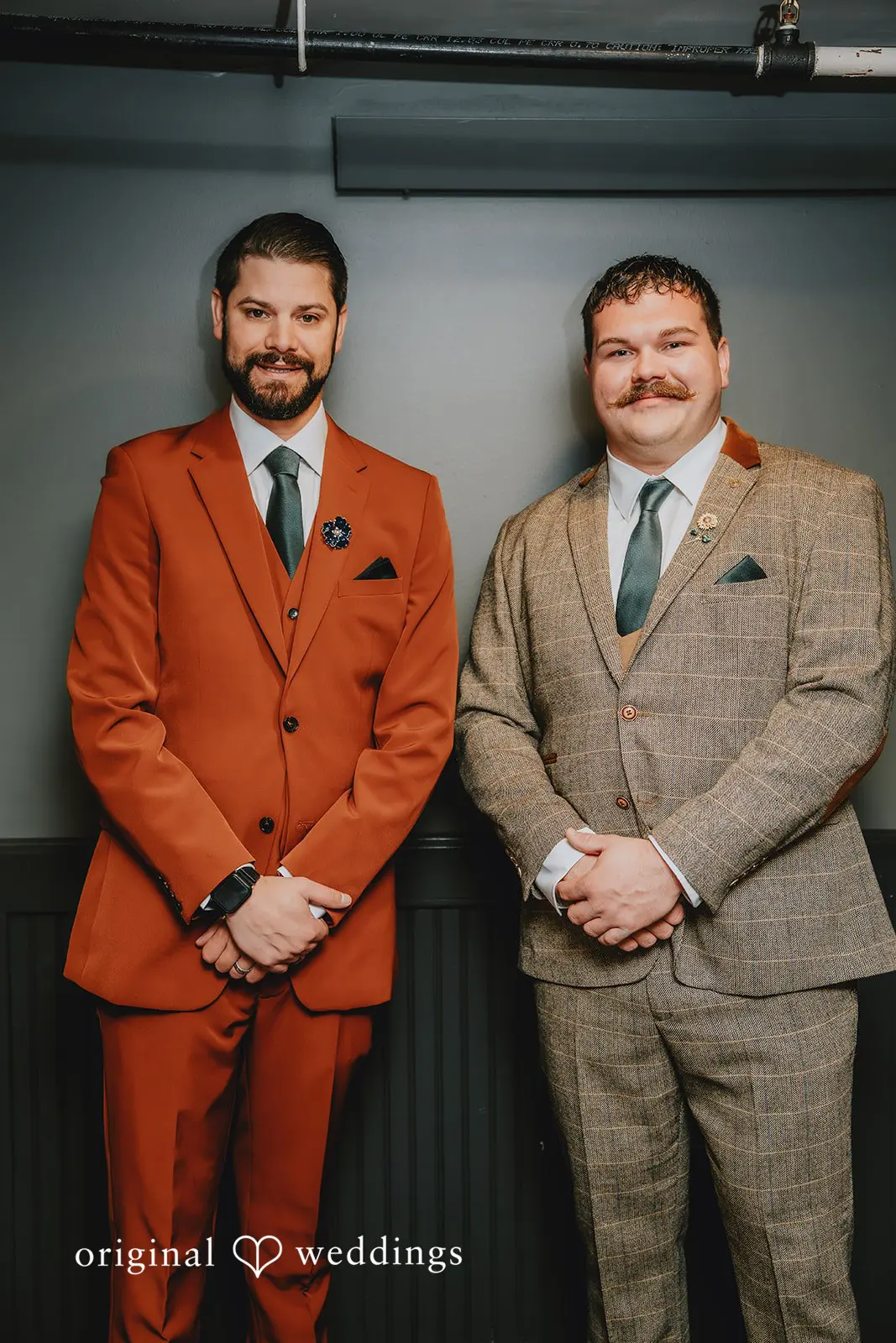 Hayden + Abby The groom with one of the groomsmen