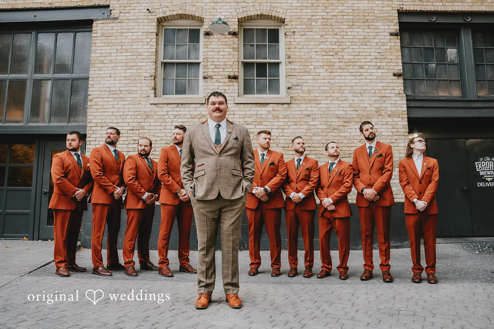 Hayden + Abby A Milwaukee wedding photography showing the groom and groomsmen at Pritzlaff Events