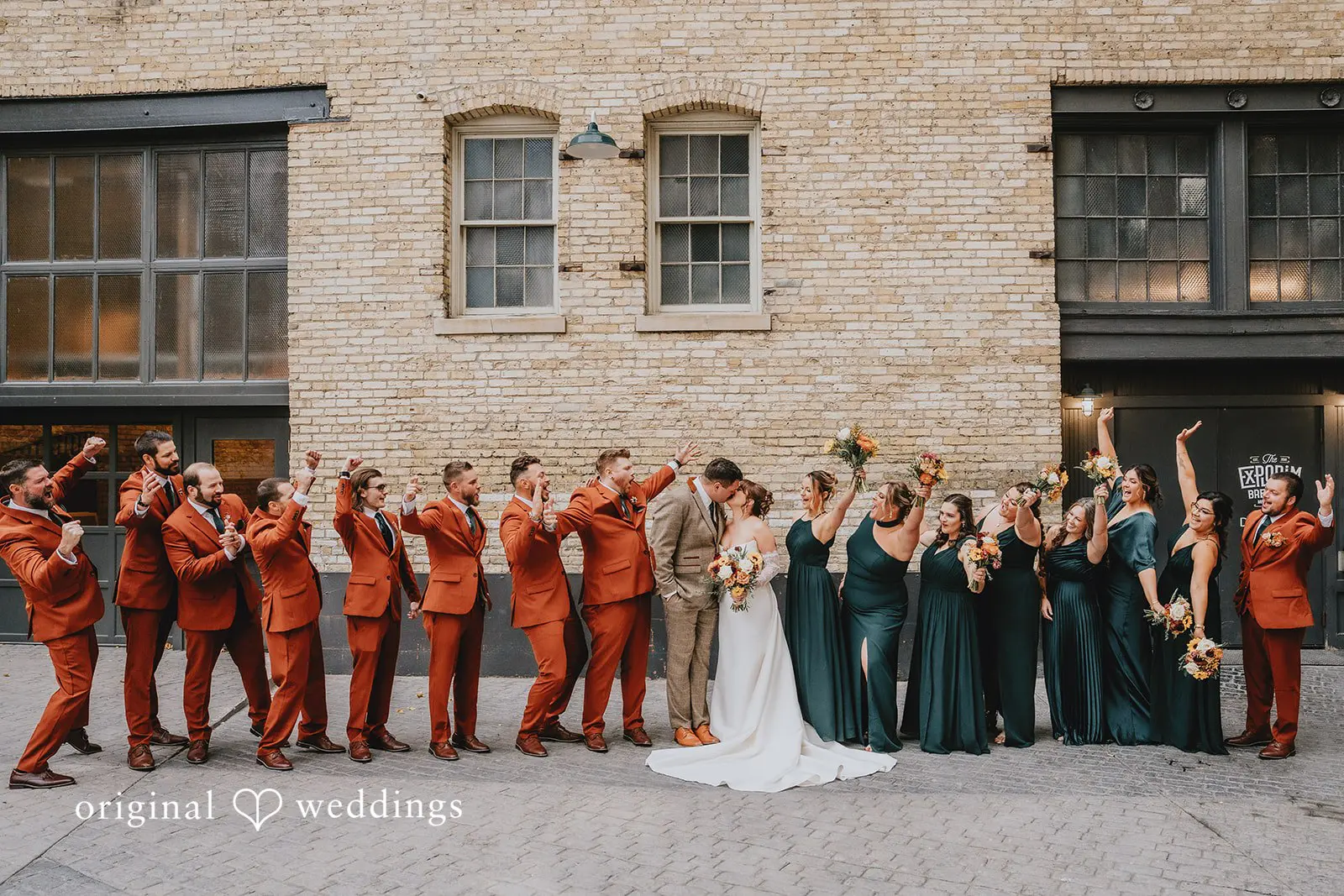 Hayden + Abby Bride and groom with their joyful bridal party