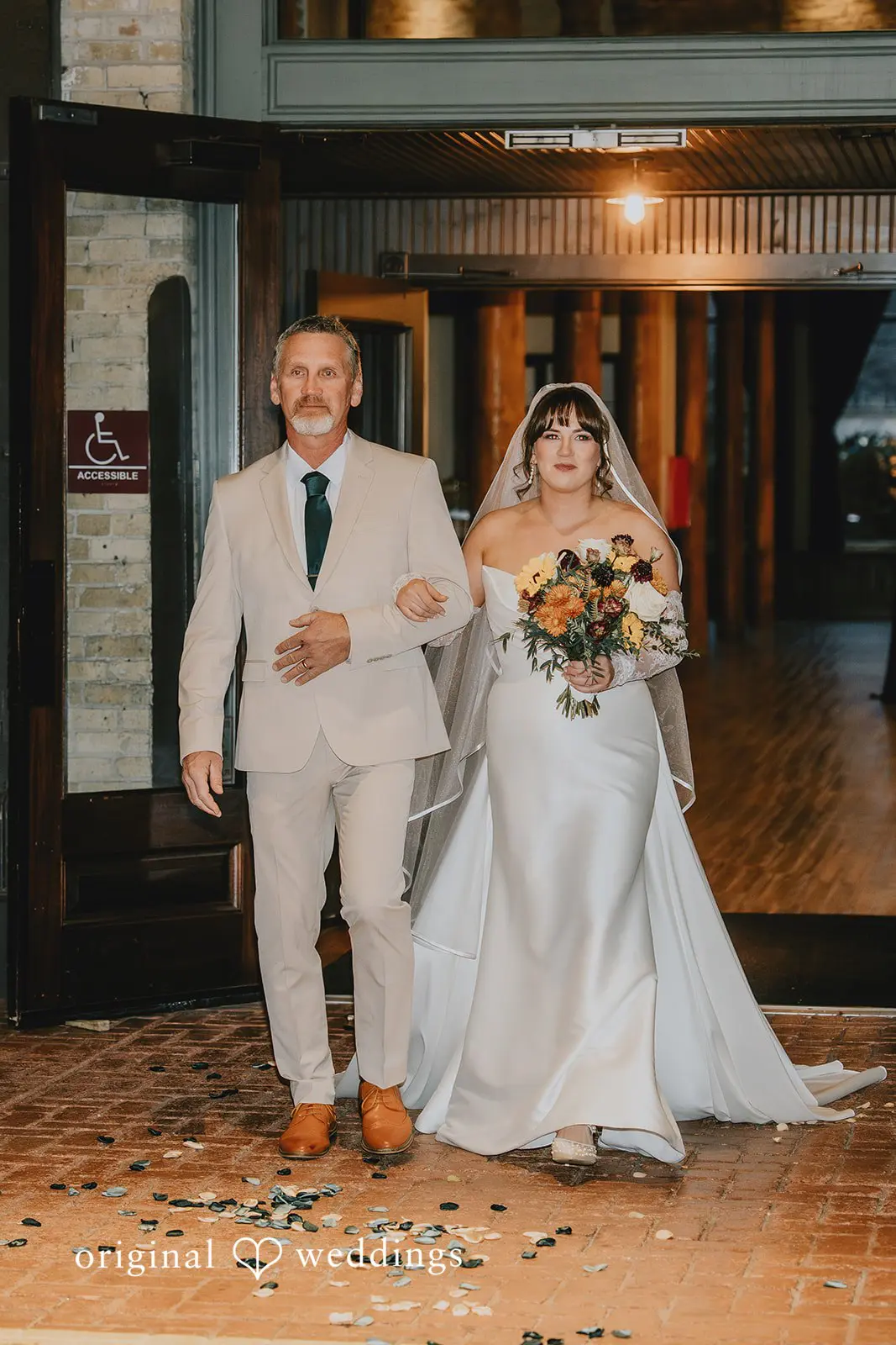 Hayden + Abby Bride's father walking her down the aisle