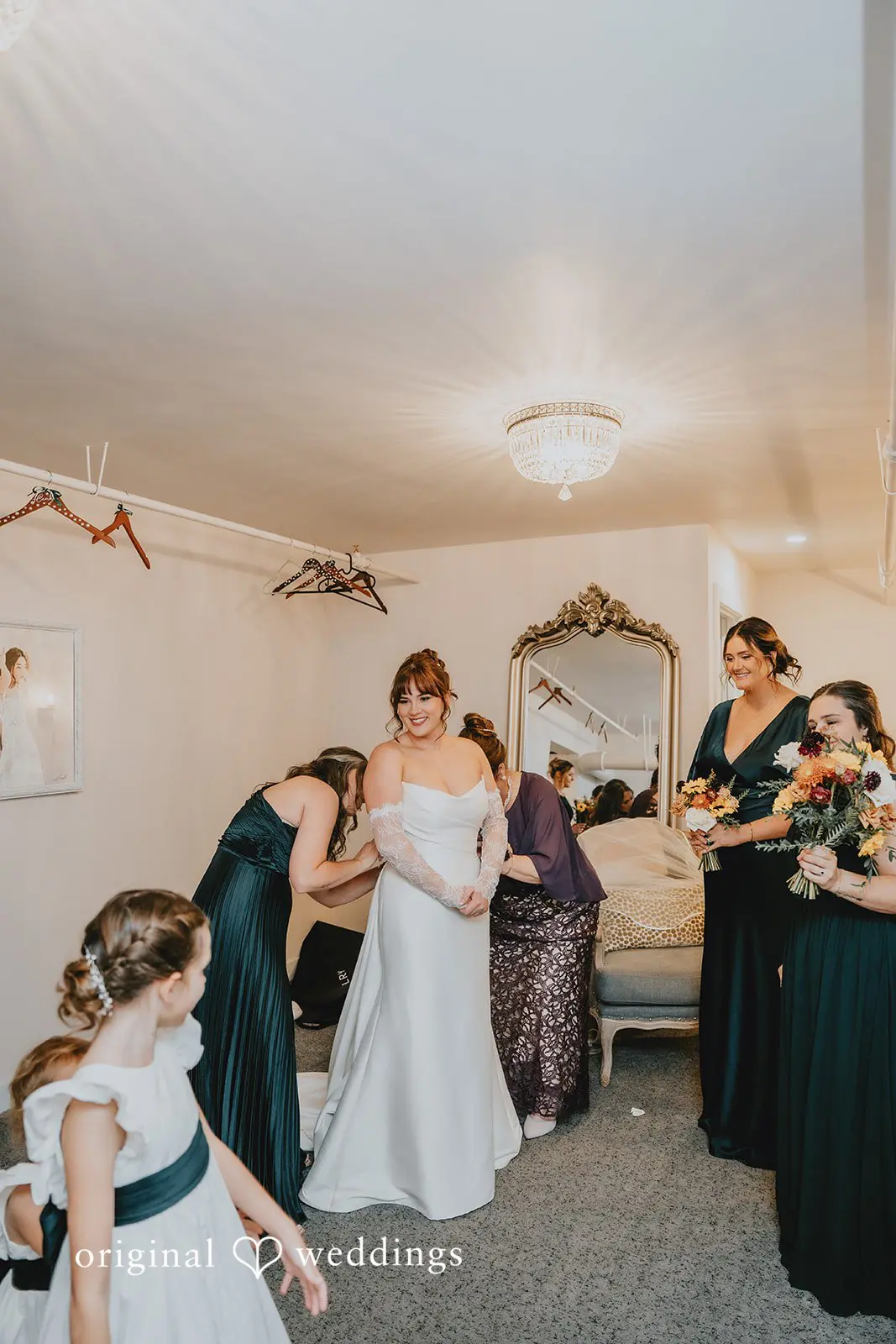 Hayden + Abby A photograph showing the bride getting ready before the ceremony
