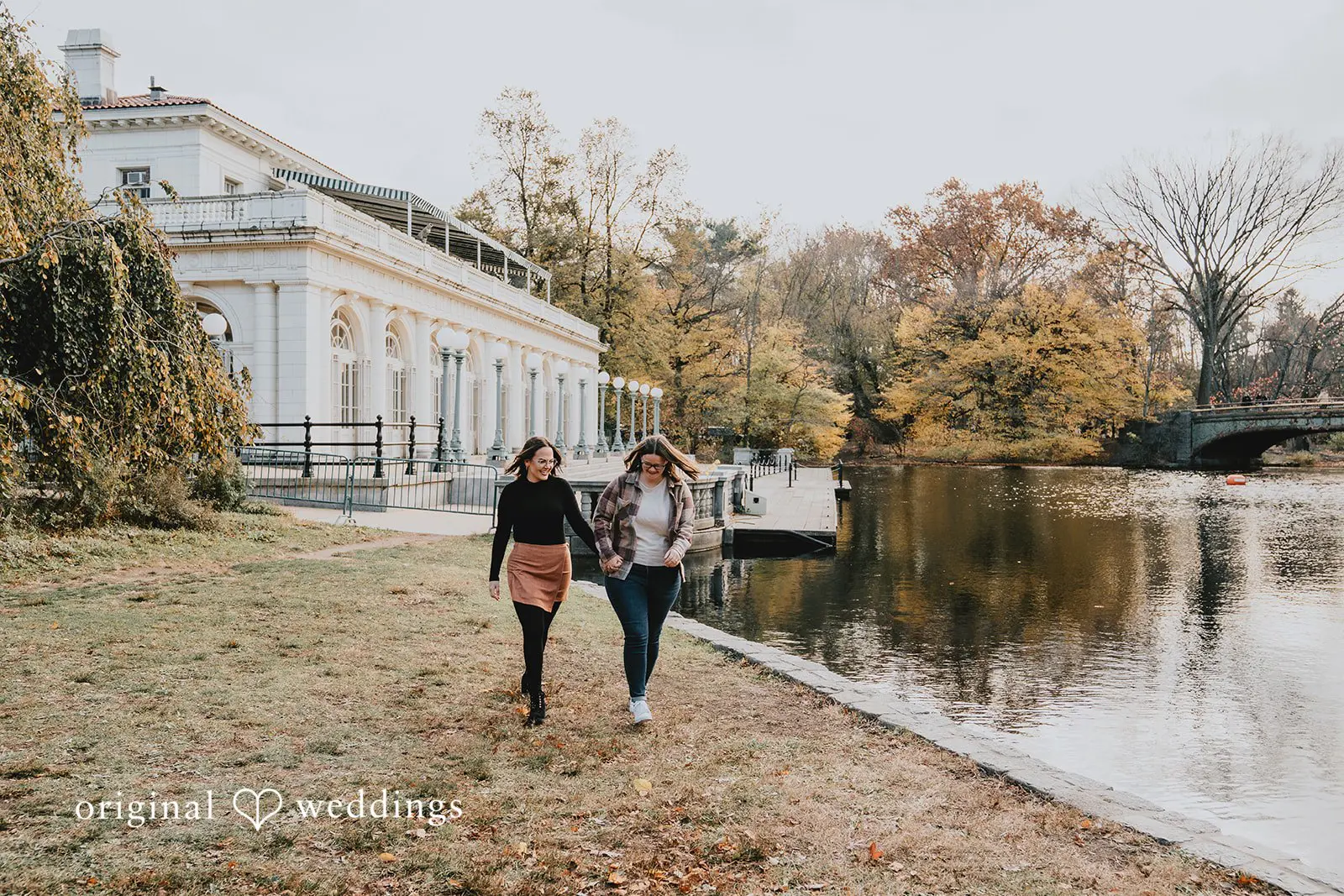 A photo of the couple taking a walk at Prospect Park