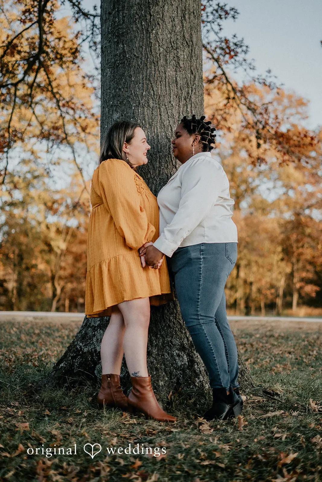A heart-to-heart portrait of the couple at Queeny Park