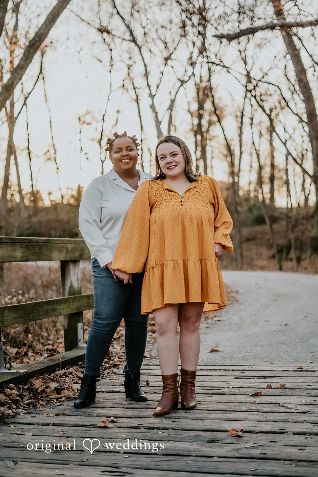 A portrait of the couple at Queeny Park's trail