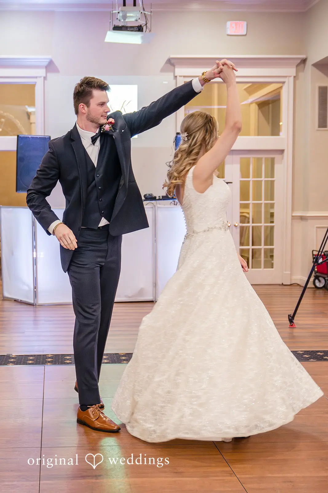 The bride and groom's dance time at their wedding reception