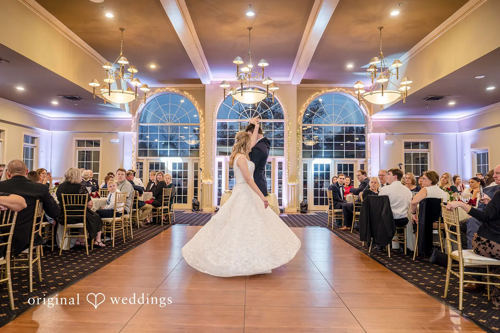 The couple’s first dance at their wedding reception