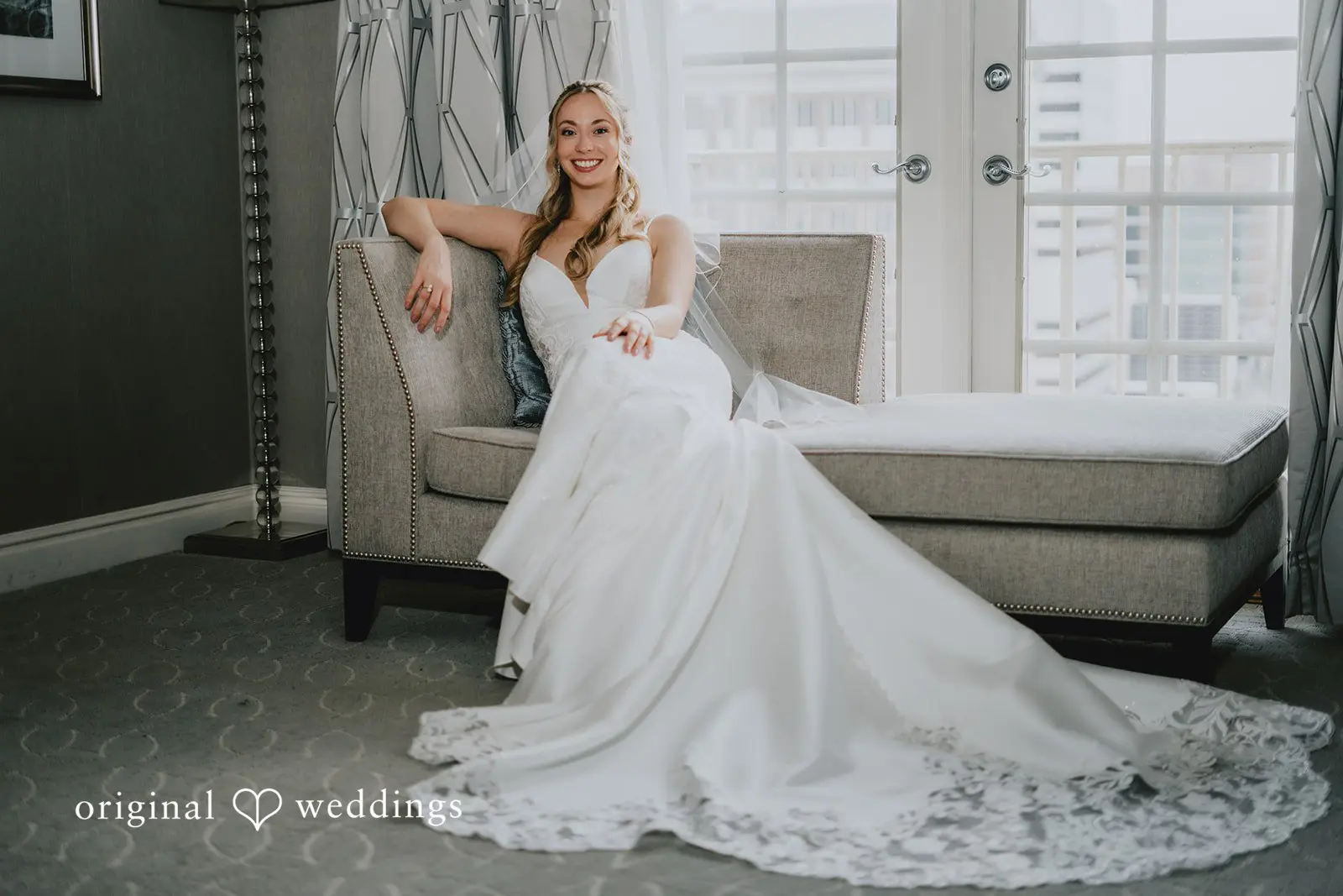 A stunning portrait of the bride before the start of the wedding ceremony