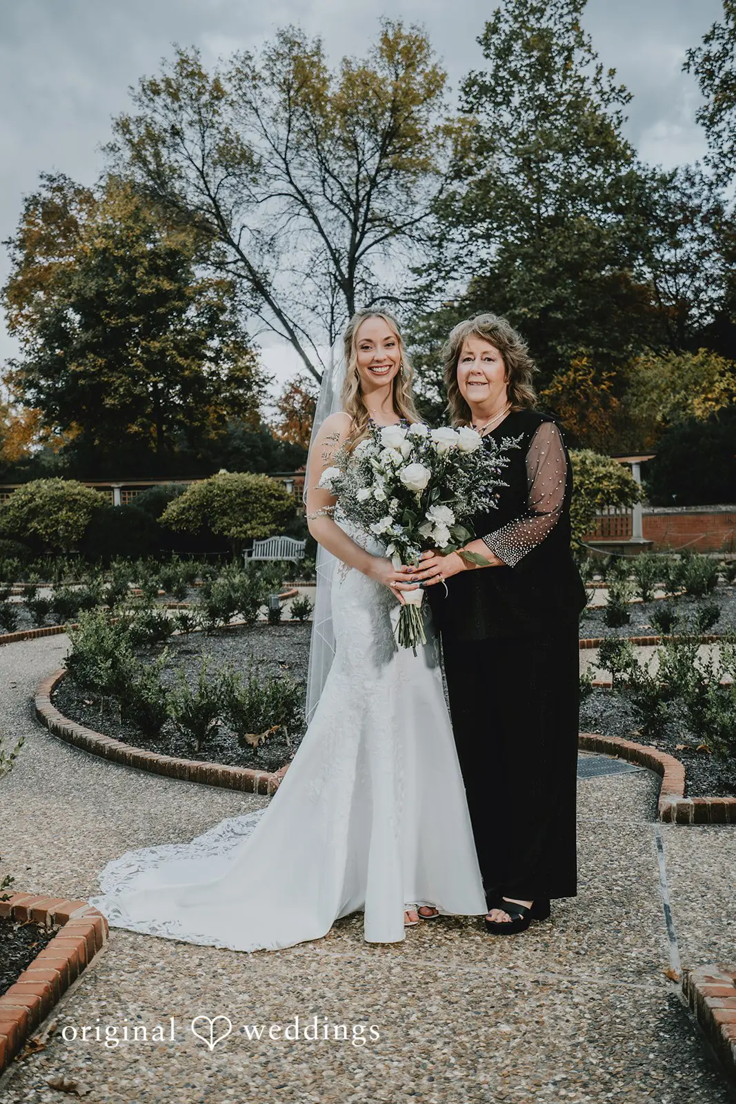 A portrait of the bride with her mother