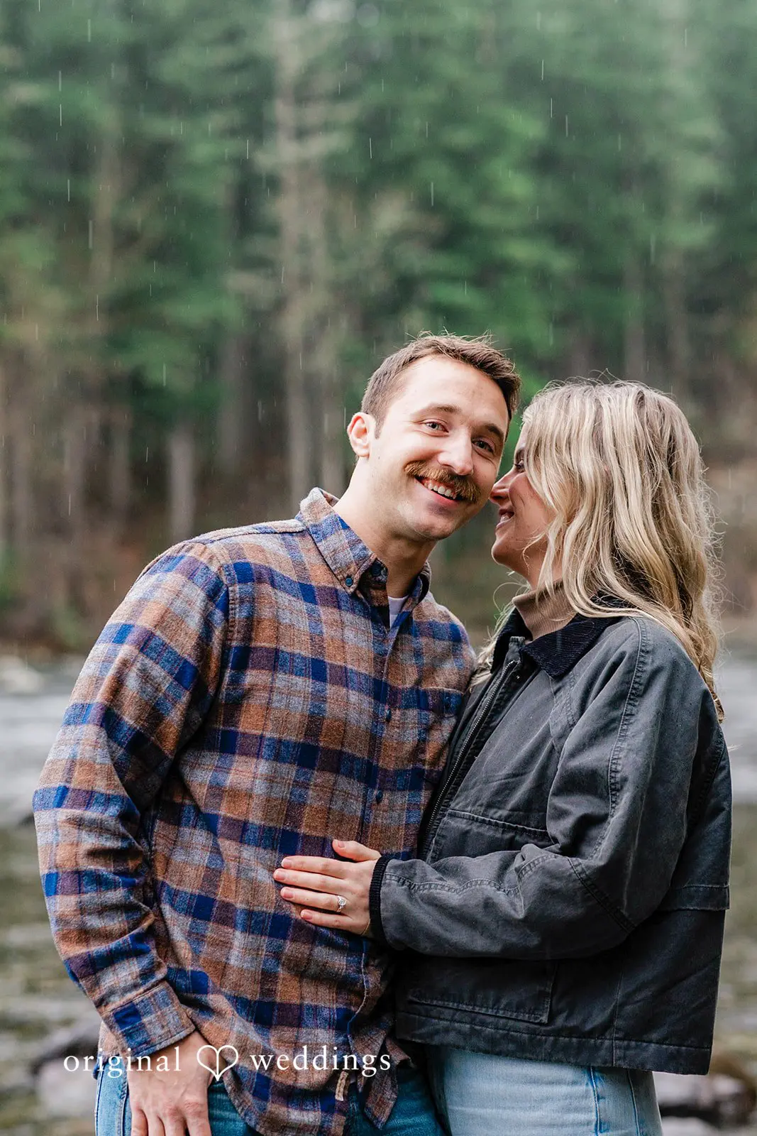 A happy portrait of the couple