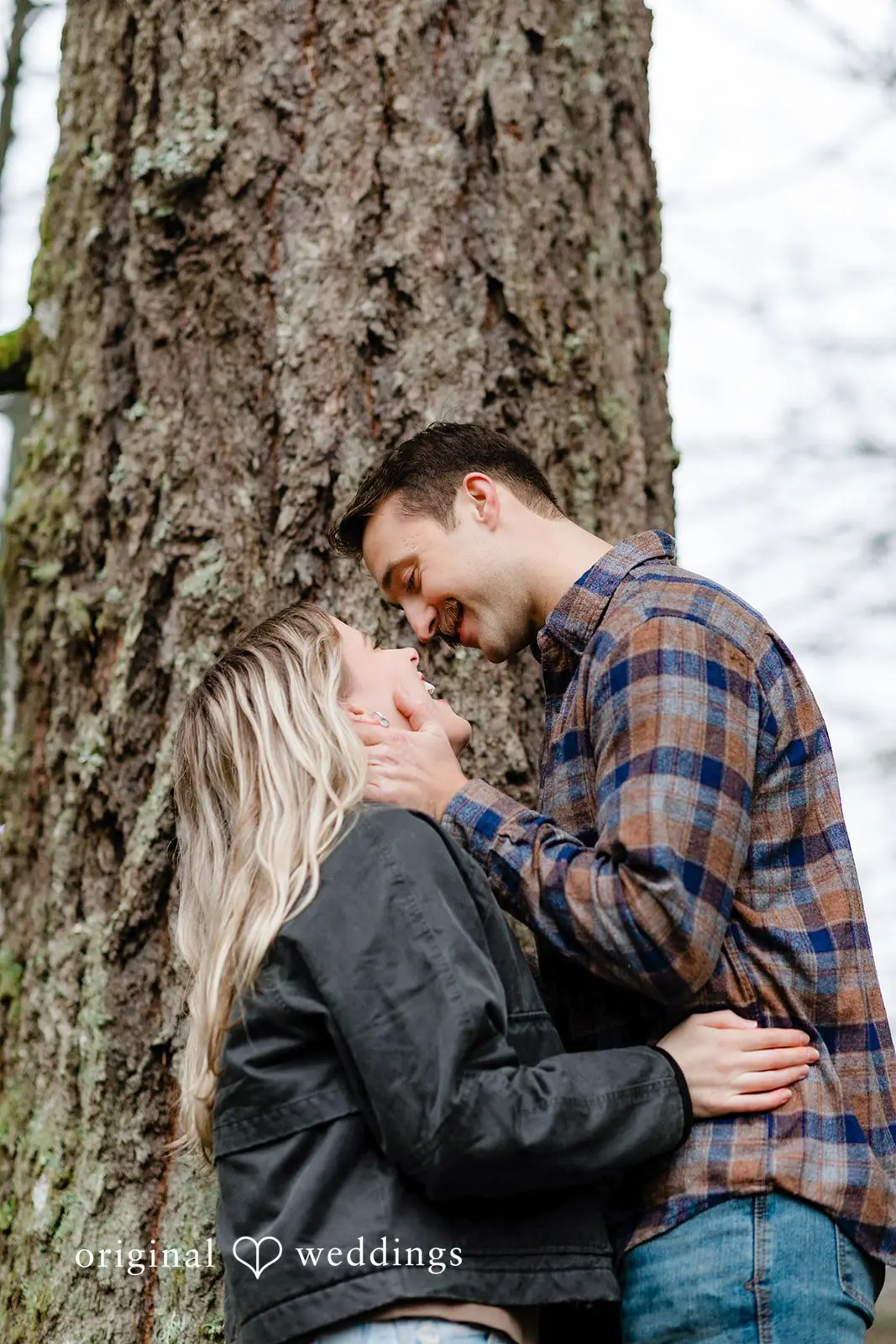 A romantic portrait of the couple