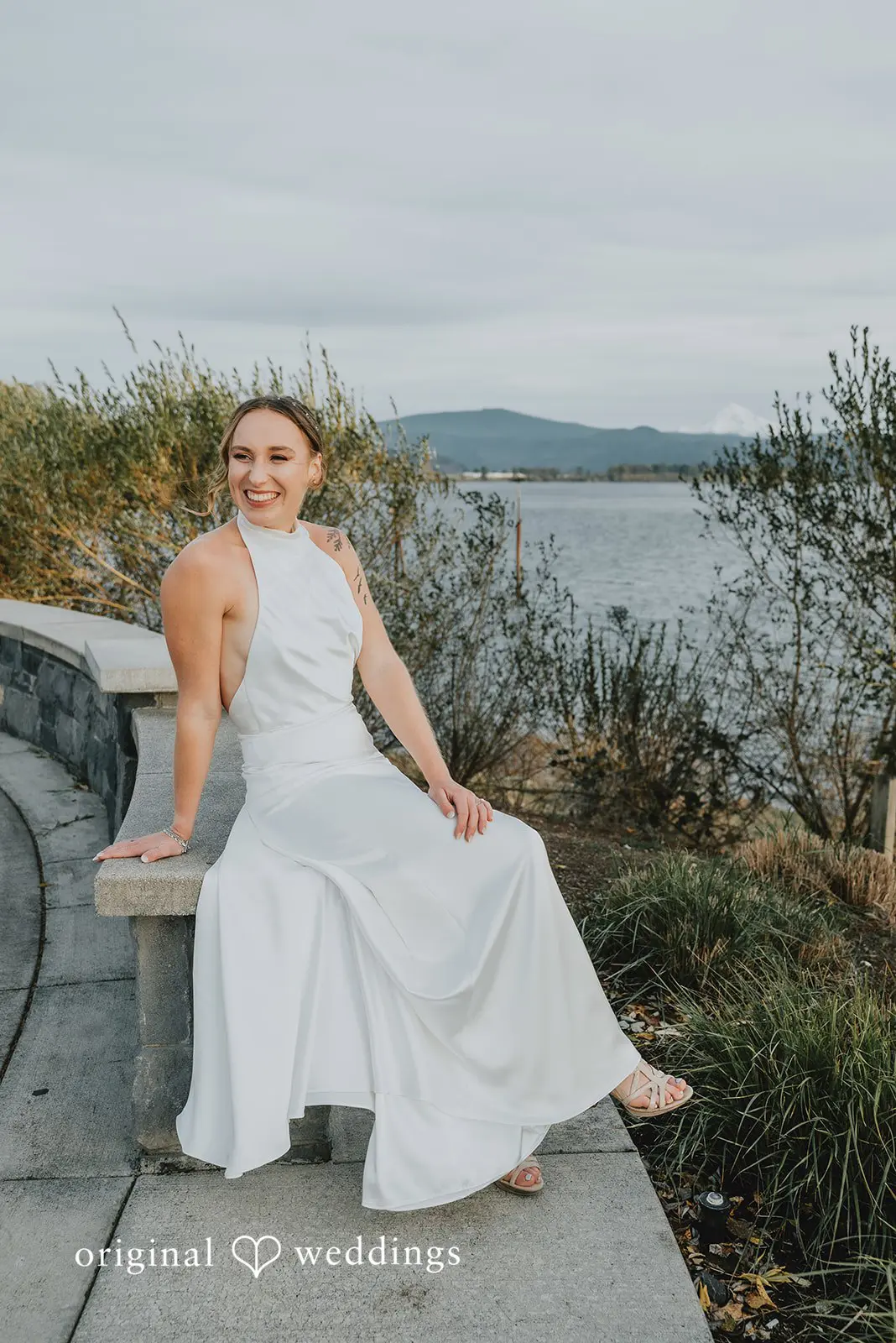 A stunning portrait of the bride at The Black Pearl's bay area