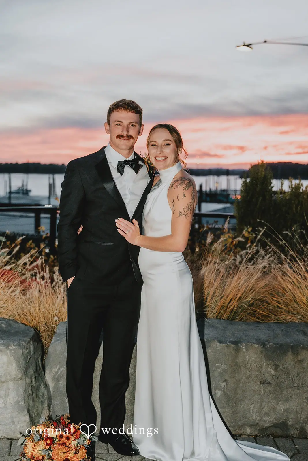 A beautiful portrait of the bride and groom at The Black Pearl