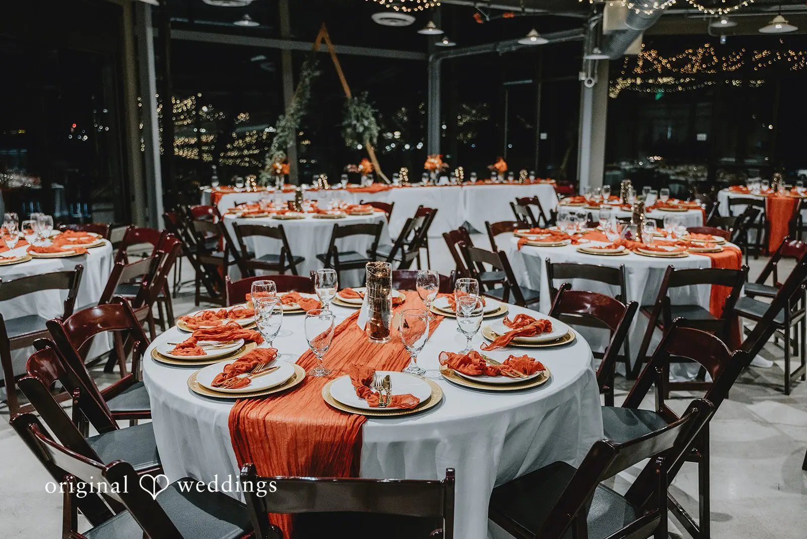 Fine decorated tables at The Black Pearl's wedding reception