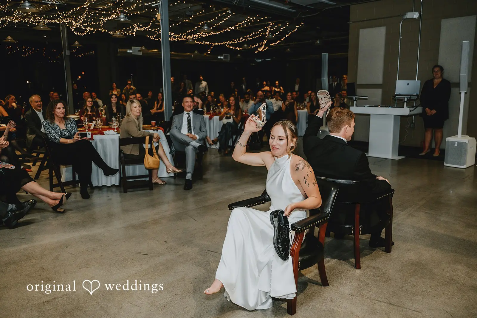 Fun time for the couple at their wedding reception