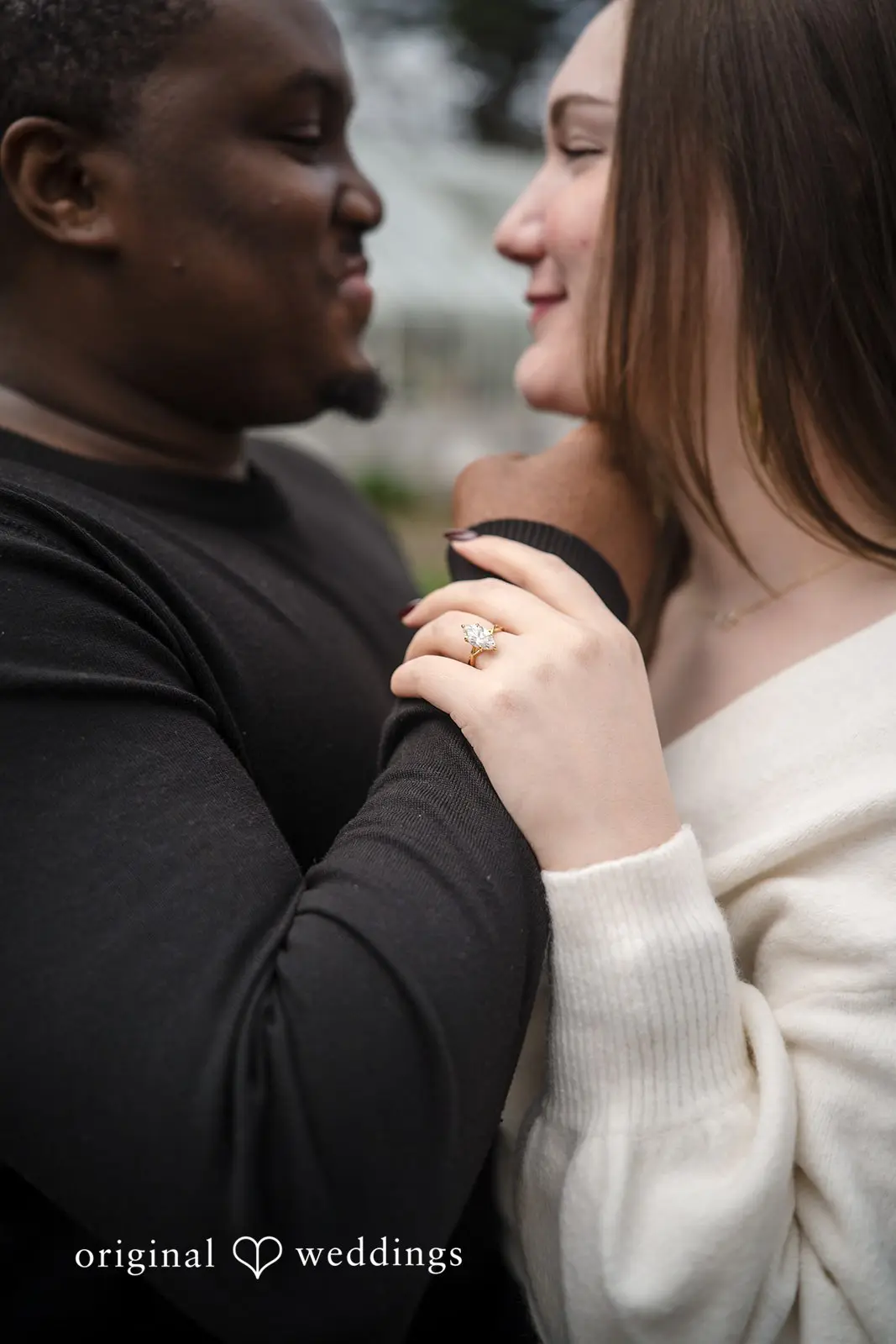 A romantic portrait of the couple at Volunteer Park