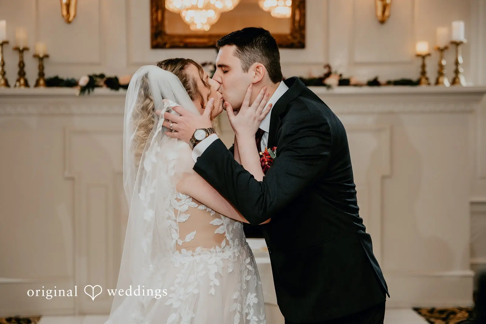 Our Philadelphia wedding photographer captured the moment the bride and groom sealed their vows with a kiss