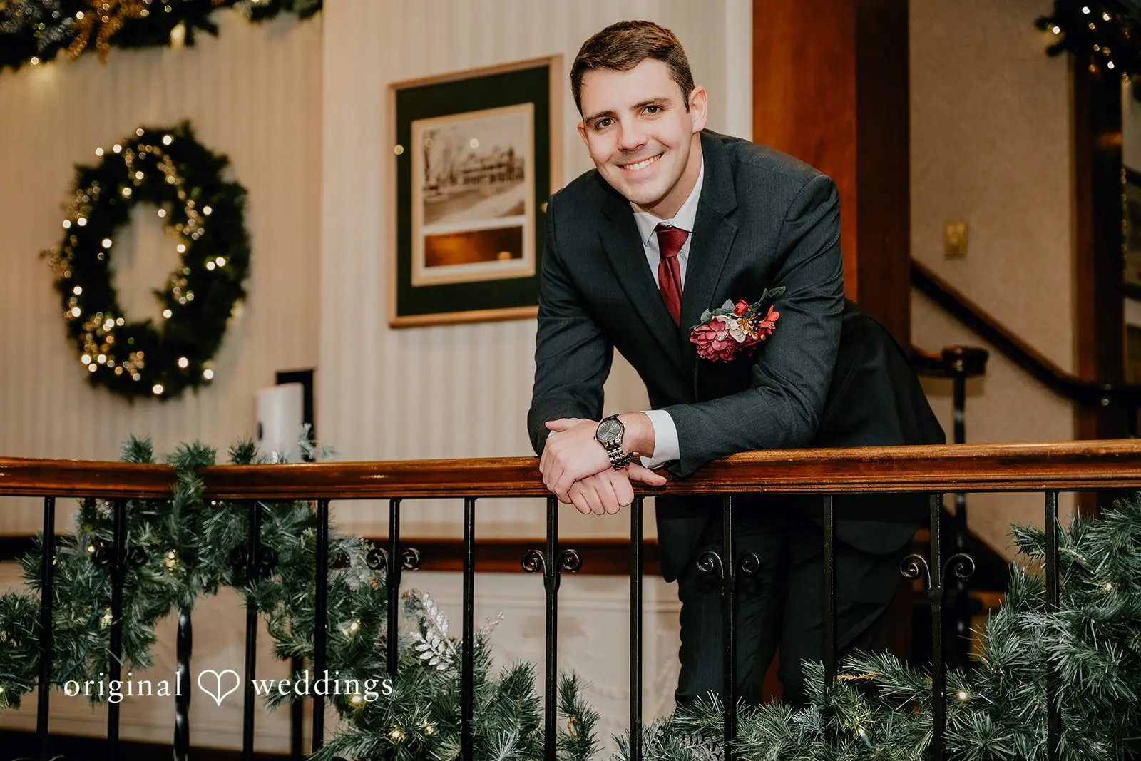 A stunning photo of the groom before the wedding ceremony