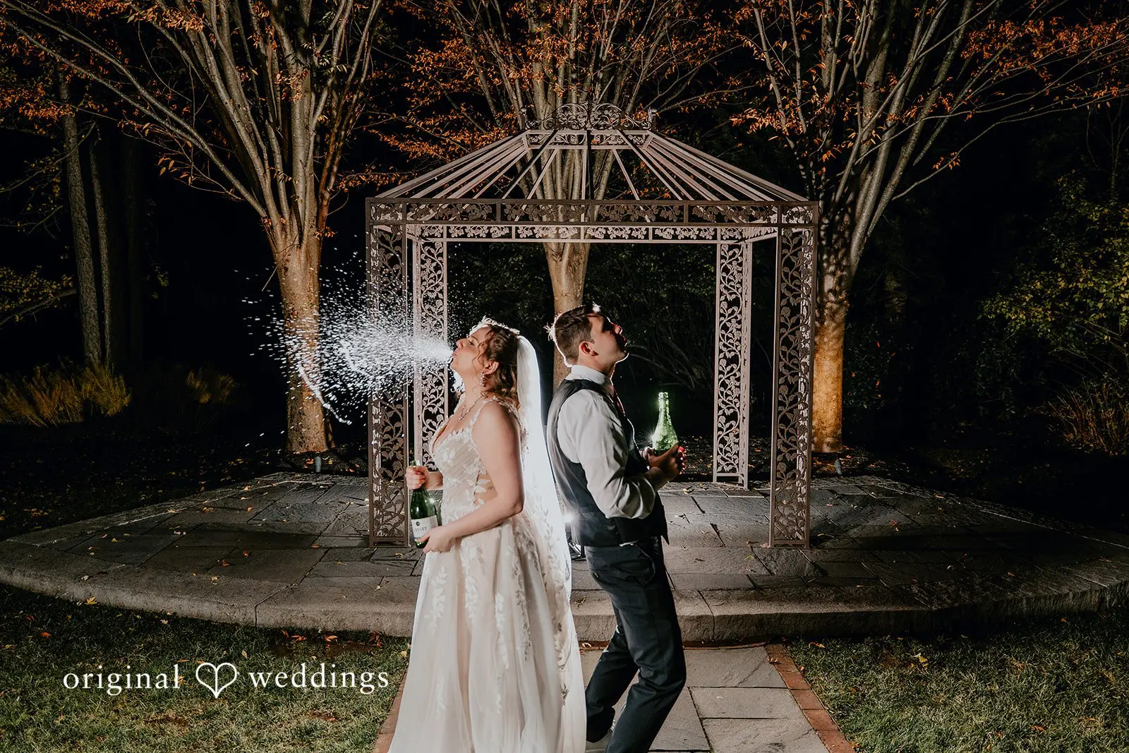 An evening of fun for the couple after the wedding reception