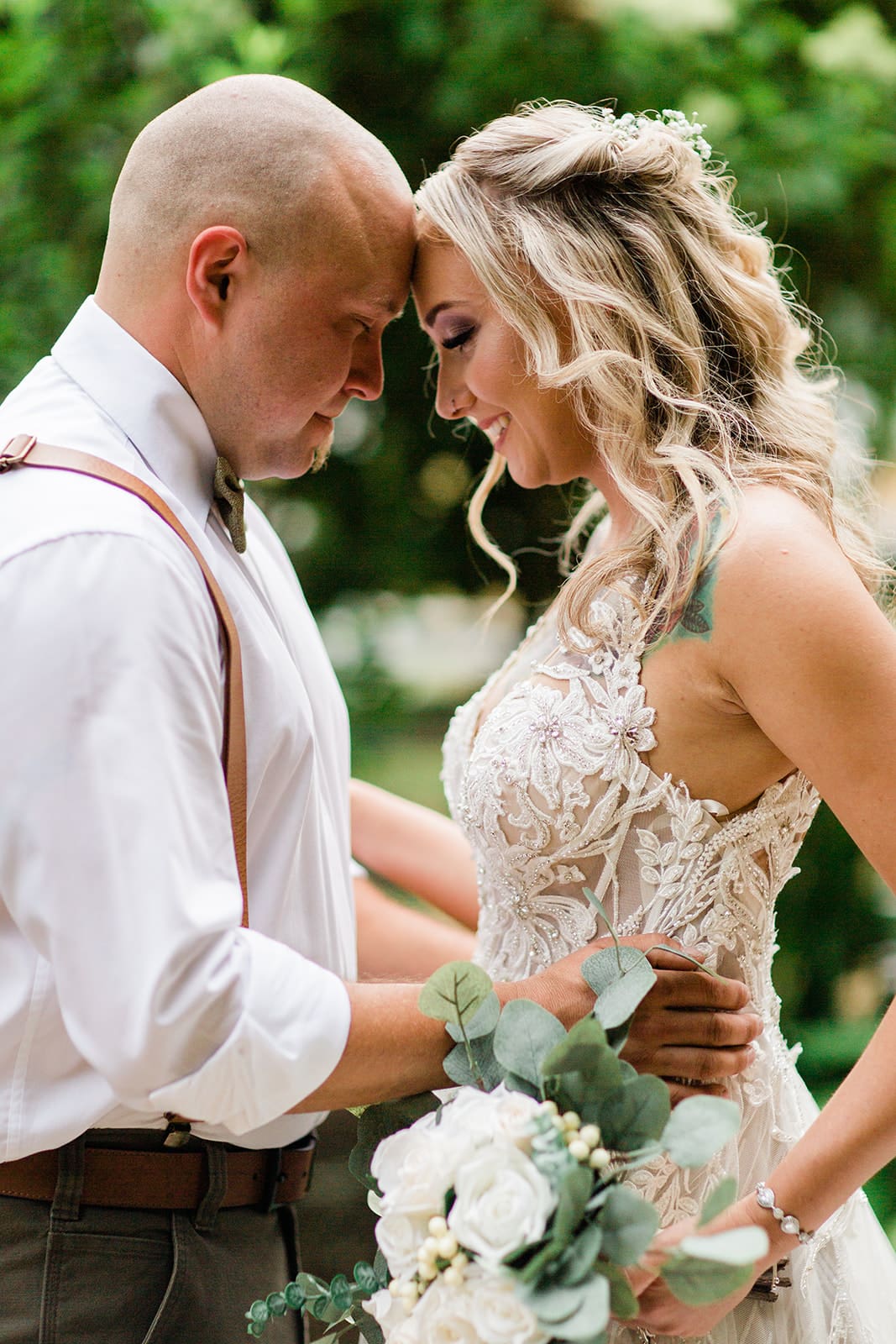 Romantic Couple potrait at REIN FIRE RANCH WEDDING