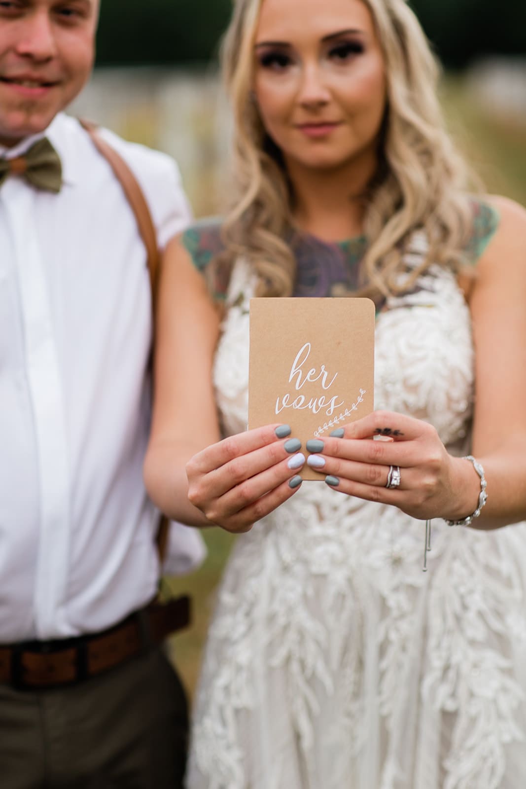 Bride and groom Vows at Rein Fire Ranch Wedding