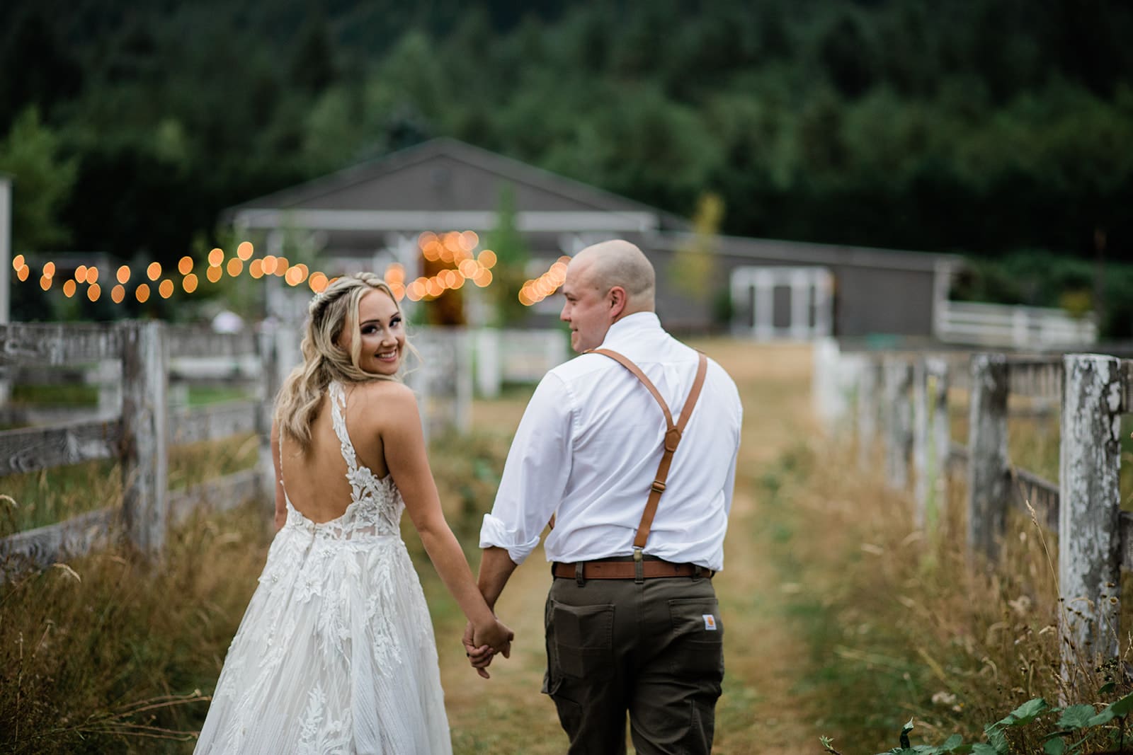Walk down to Rein Fire Ranch Wedding Reception