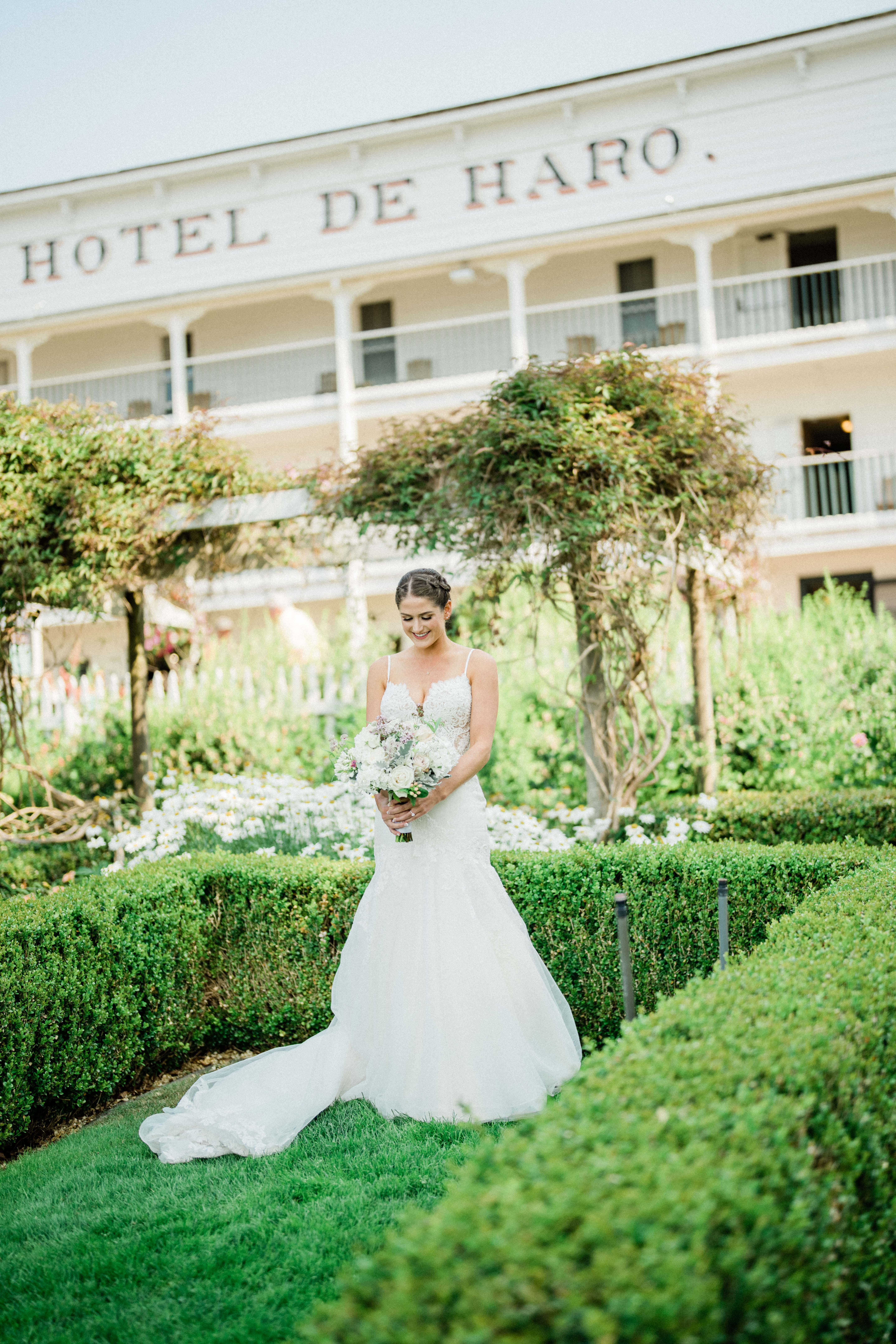 bridal portraits at Roche Harbor Resort wedding