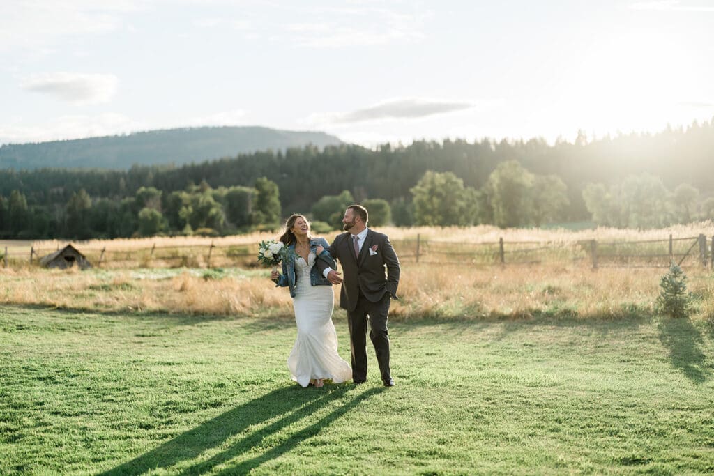 Couple portrait at a Cattle Barn Wedding
