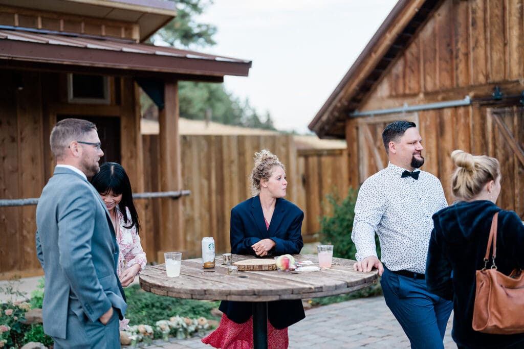 Guests at a Cattle Barn Wedding