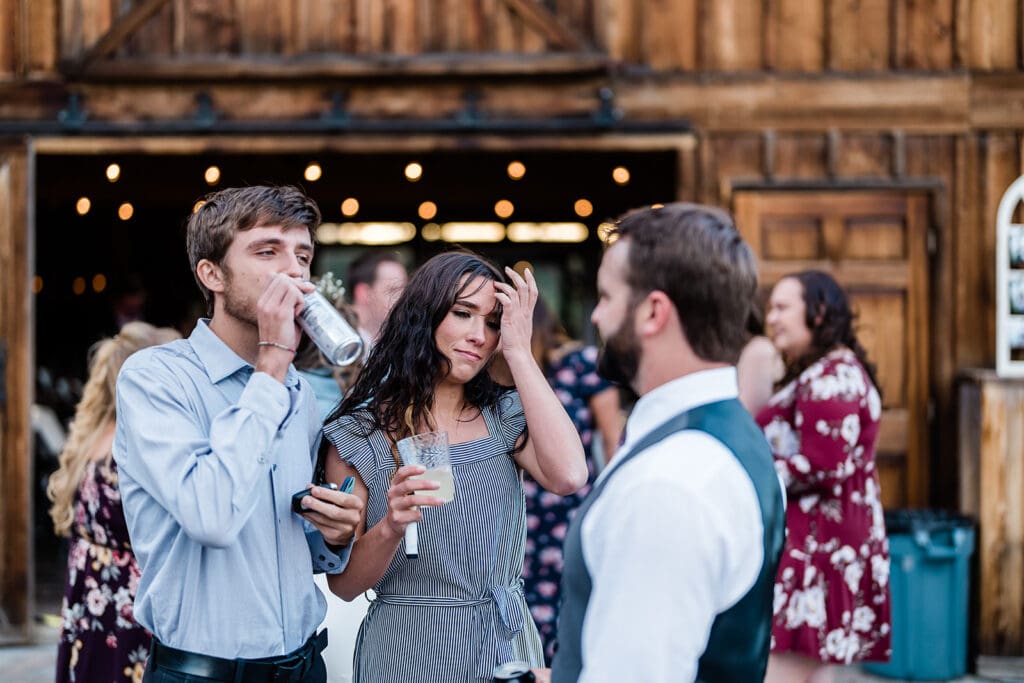 Guests at a Cattle Barn Wedding