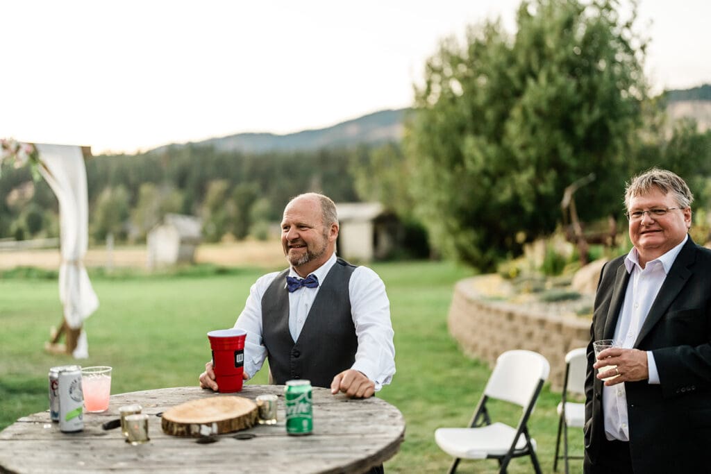 Guests at a Cattle Barn Wedding