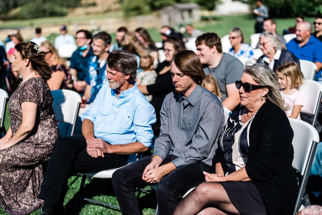 Guests at a Cattle Barn Wedding