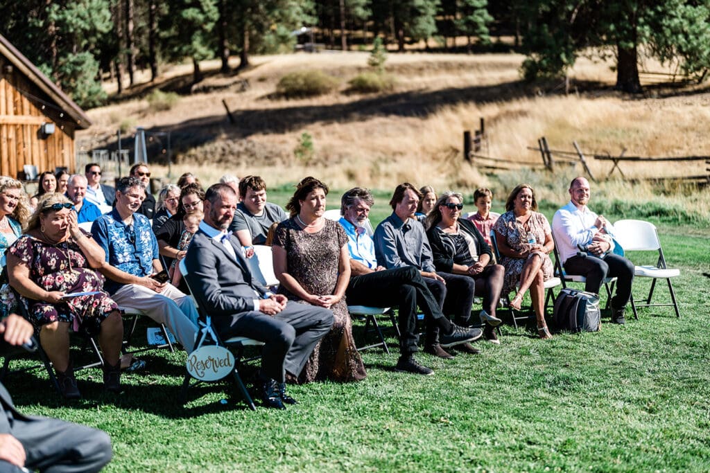 Guests at a Cattle Barn Wedding