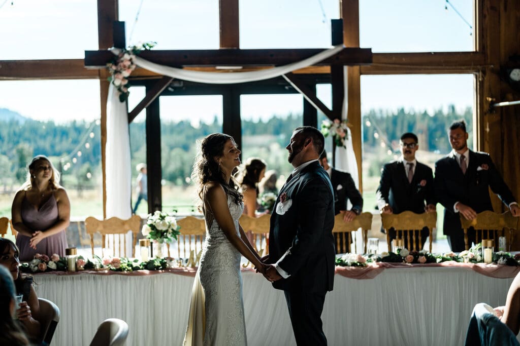Couple dancing at a Cattle Barn Wedding