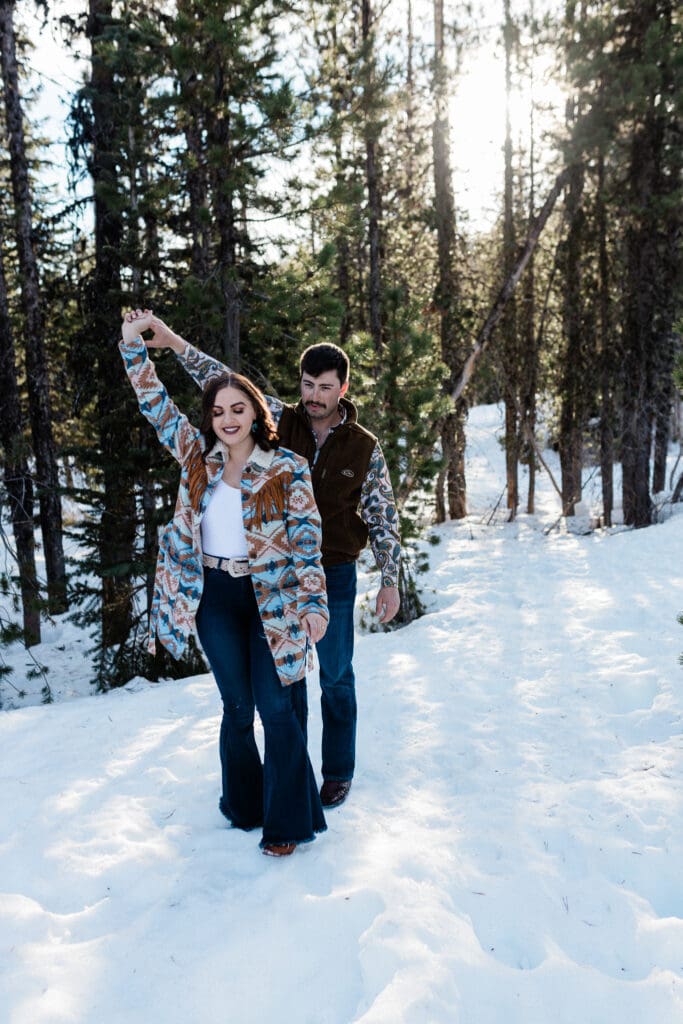 Snowy Engagement -