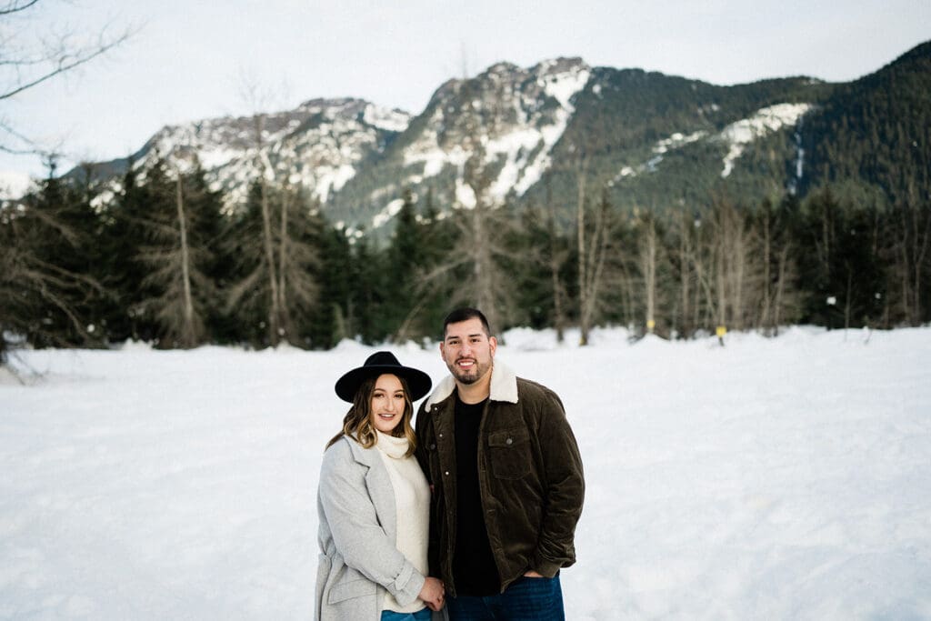 Gold Creek Pond Winter Engagement Photos // Sarah + Brandon -