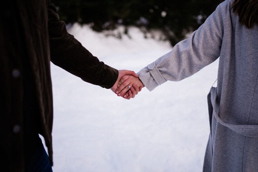 Gold Creek Pond Winter Engagement Photos // Sarah + Brandon -